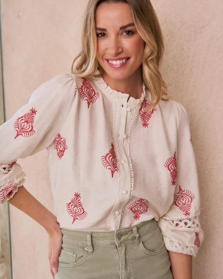 Maternité|Chemisiers Et Chemises-Polin et moi Herena Chemise brodée Cru