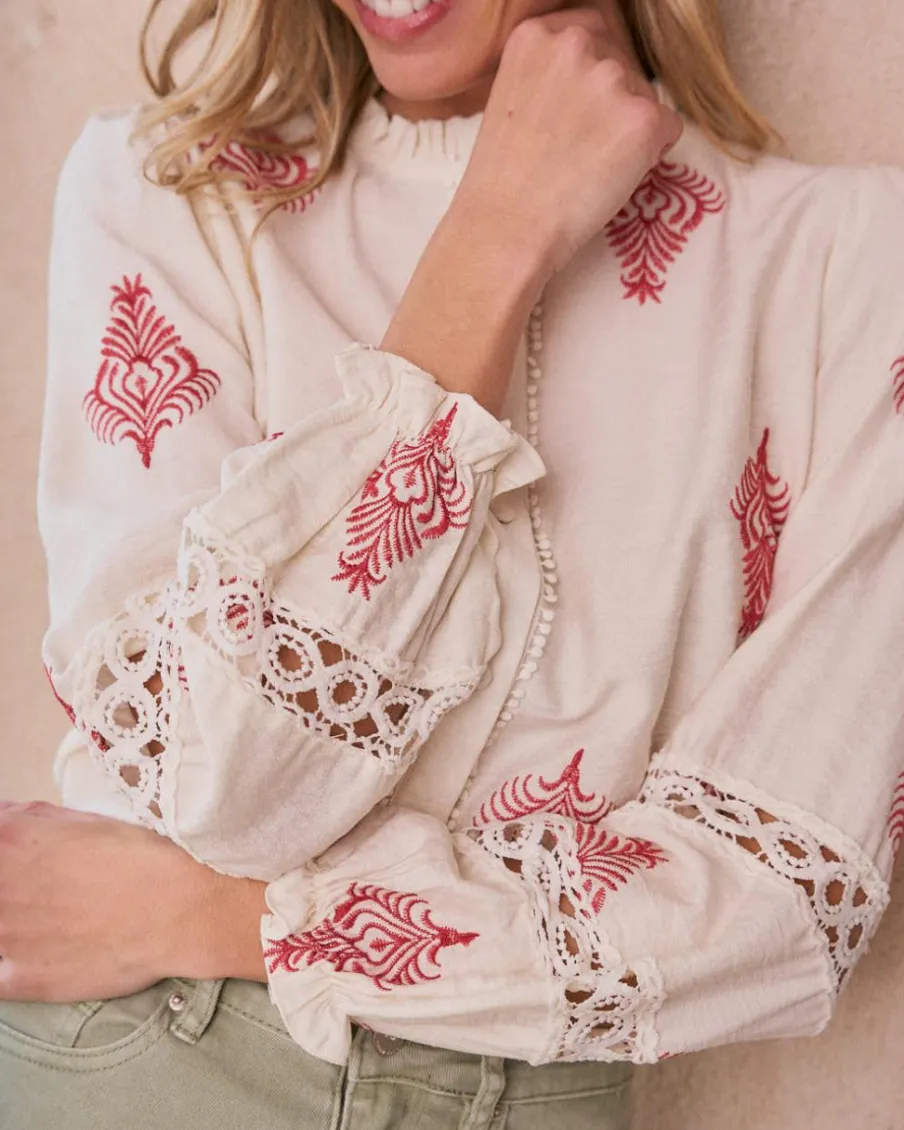 Maternité|Chemisiers Et Chemises-Polin et moi Herena Chemise brodée Cru