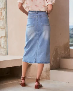 Jupes-Polin et moi Jupe midi Line DENIM