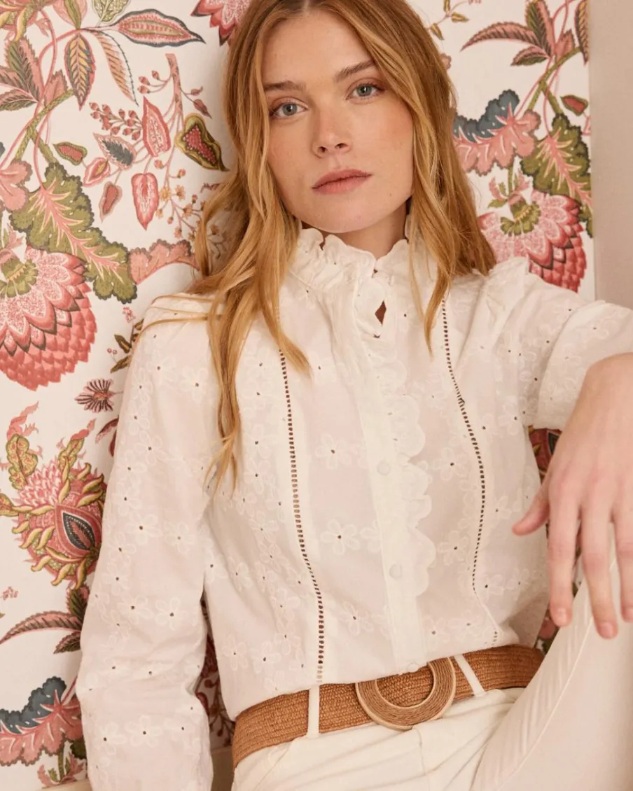 Maternité|Chemisiers Et Chemises-Polin et moi Katia Flowers Blouse BLANC