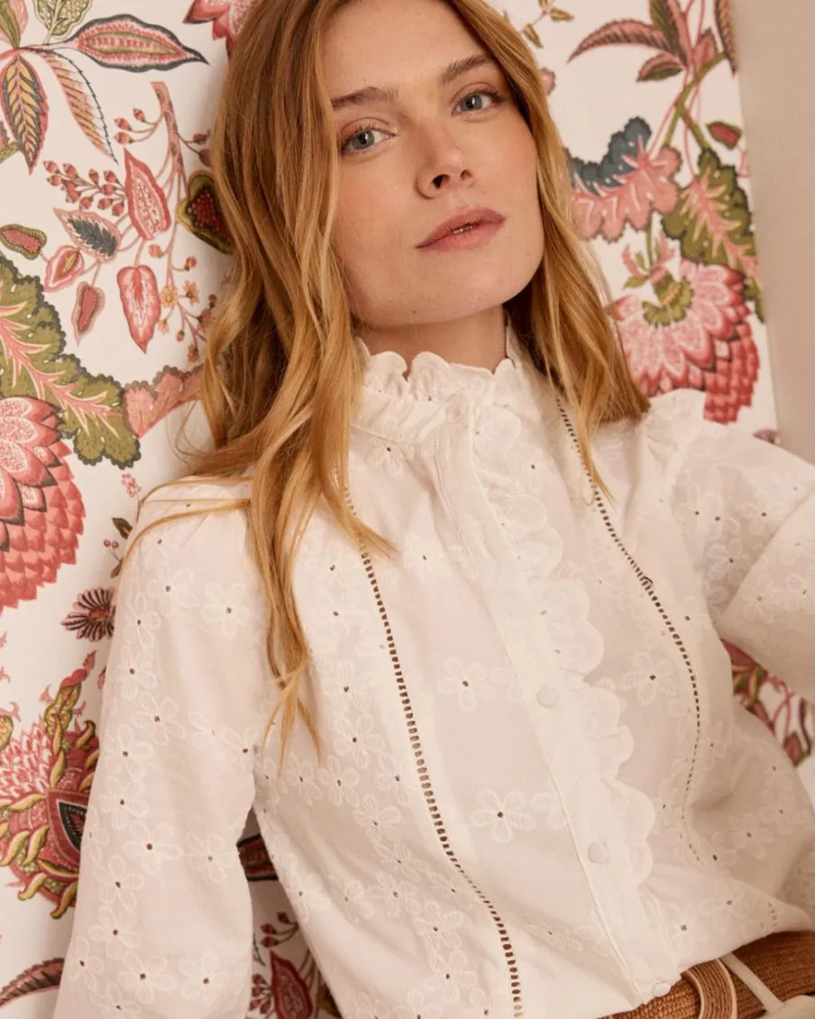 Maternité|Chemisiers Et Chemises-Polin et moi Katia Flowers Blouse BLANC
