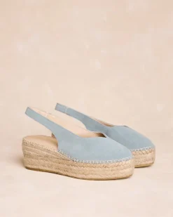Espadrilles-Polin et moi L’espadrille CUIR Marcela Eucalyptus