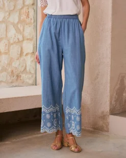 Pantalon-Polin et moi Mara Pantalon en brodé DENIM