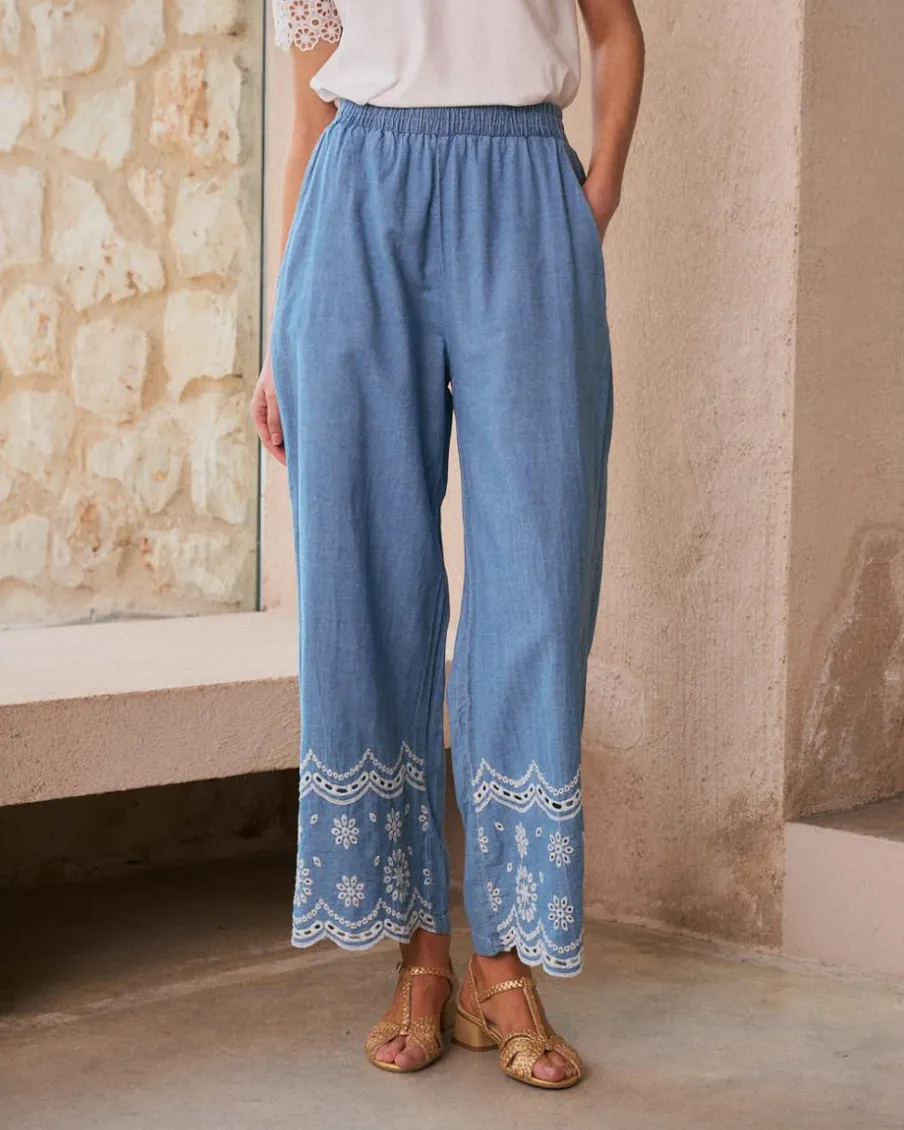 Pantalon-Polin et moi Mara Pantalon en brodé DENIM