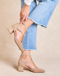 Talons Hauts-Polin et moi Mary Jane Arianna Bretelles BEIGE