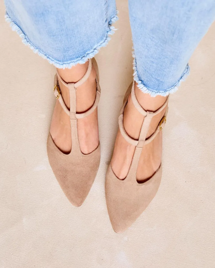 Talons Hauts-Polin et moi Mary Jane Arianna Bretelles BEIGE