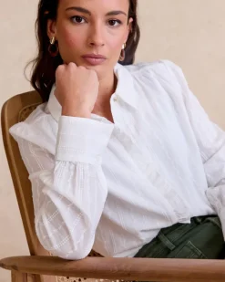 Maternité|Chemisiers Et Chemises-Polin et moi Matilde Chemise Brodée BLANC