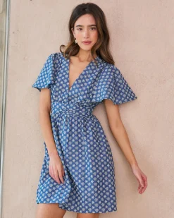 Robes Et Combinaisons-Polin et moi Naya Robe courte brodée DENIM