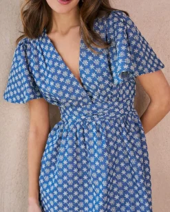 Robes Et Combinaisons-Polin et moi Naya Robe courte brodée DENIM