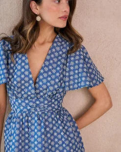 Robes Et Combinaisons-Polin et moi Naya Robe courte brodée DENIM