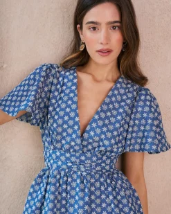 Robes Et Combinaisons-Polin et moi Naya Robe courte brodée DENIM