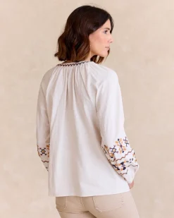 Chemisiers Et Chemises-Polin et moi Paulina Blouse brodée Cru