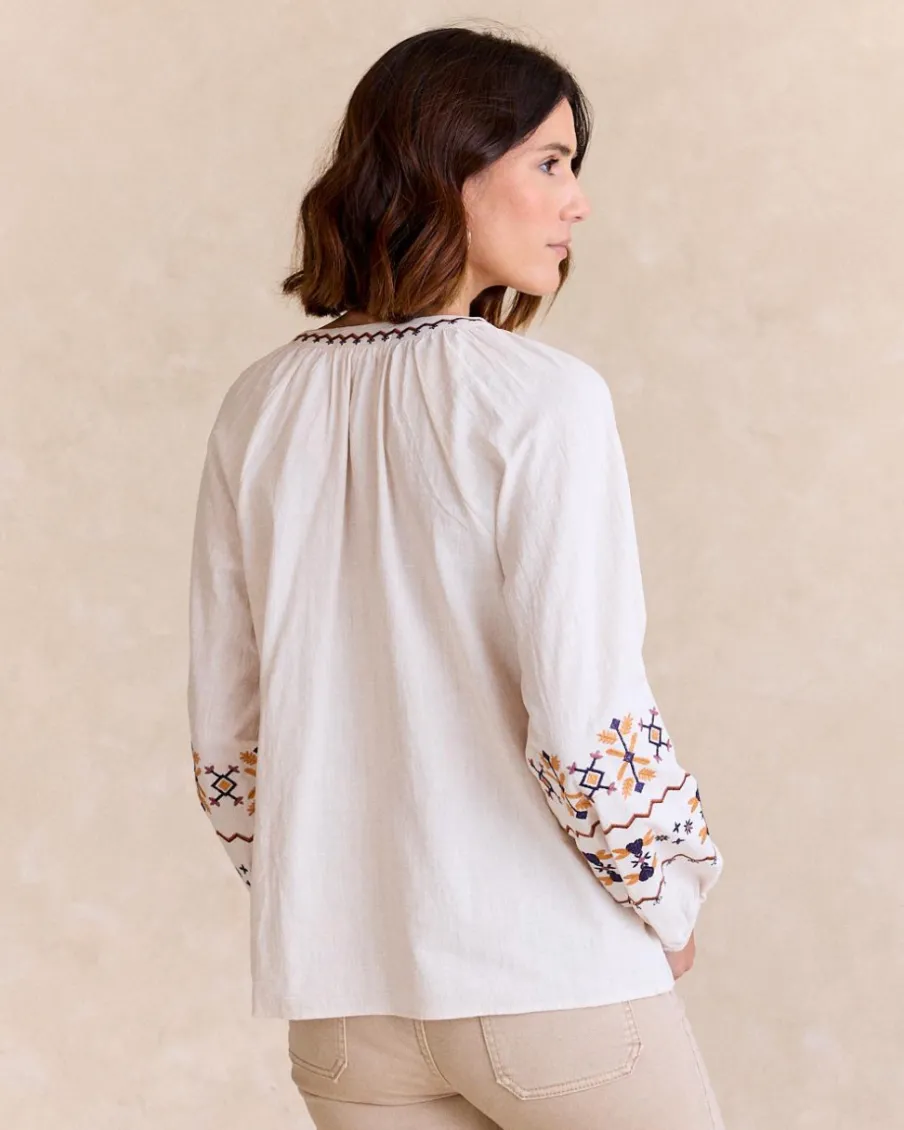 Chemisiers Et Chemises-Polin et moi Paulina Blouse brodée Cru
