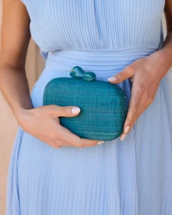 Sacs-Polin et moi Pochette Atria en raphia HUILE