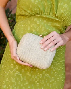 Sacs-Polin et moi Pochette Viora Raphia Eucalyptus