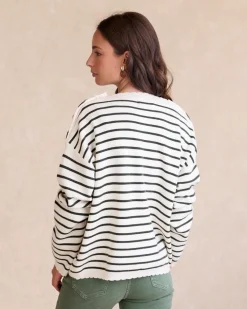 Cardigans Et Pulls-Polin et moi Pull à rayures Lucia Vertforêt