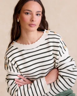 Cardigans Et Pulls-Polin et moi Pull à rayures Lucia Vertforêt