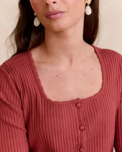 Point|Cardigans Et Pulls-Polin et moi Pull en tricot marron CARREAU