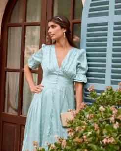 Maternité-Polin et moi Robe à décolleté Silvia Menthe