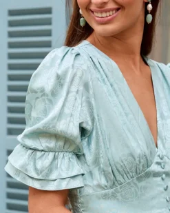 Maternité-Polin et moi Robe à décolleté Silvia Menthe