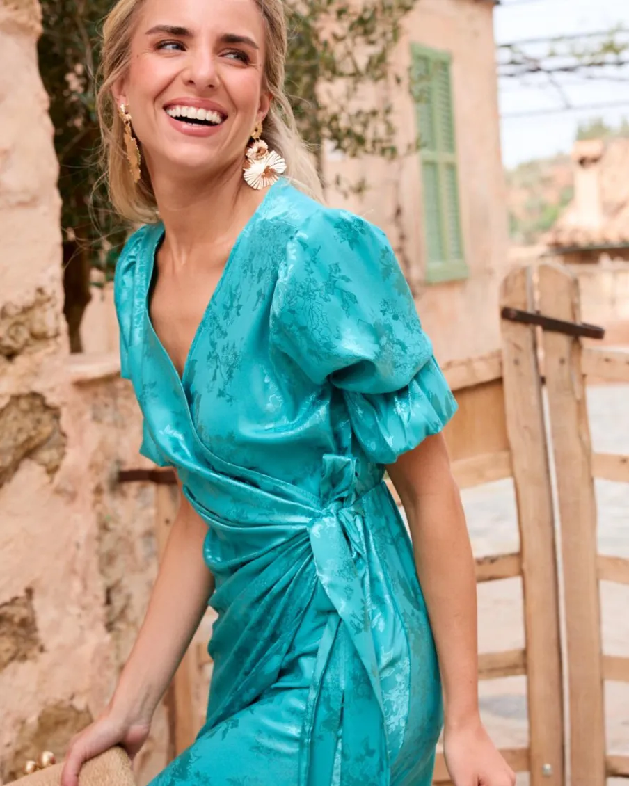 Maternité-Polin et moi Robe à encolure genevoise Turquoise