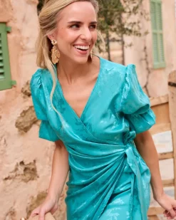 Maternité-Polin et moi Robe à encolure genevoise Turquoise