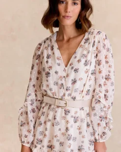 Robes Et Combinaisons-Polin et moi Robe à fleurs thaïlandaises Cru
