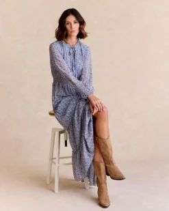 Maternité|Robes Et Combinaisons-Polin et moi Robe Azula Flowers Céleste