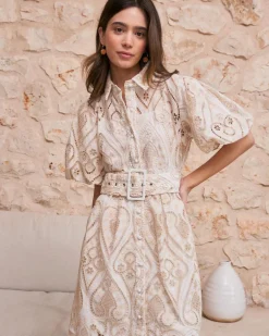 Robes Et Combinaisons-Polin et moi Robe ceinture Abi BEIGE