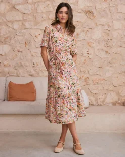 Robes Et Combinaisons-Polin et moi Robe chemise Caetana Rose