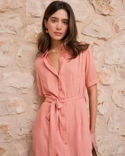 Maternité|Robes Et Combinaisons-Polin et moi Robe chemise corail
