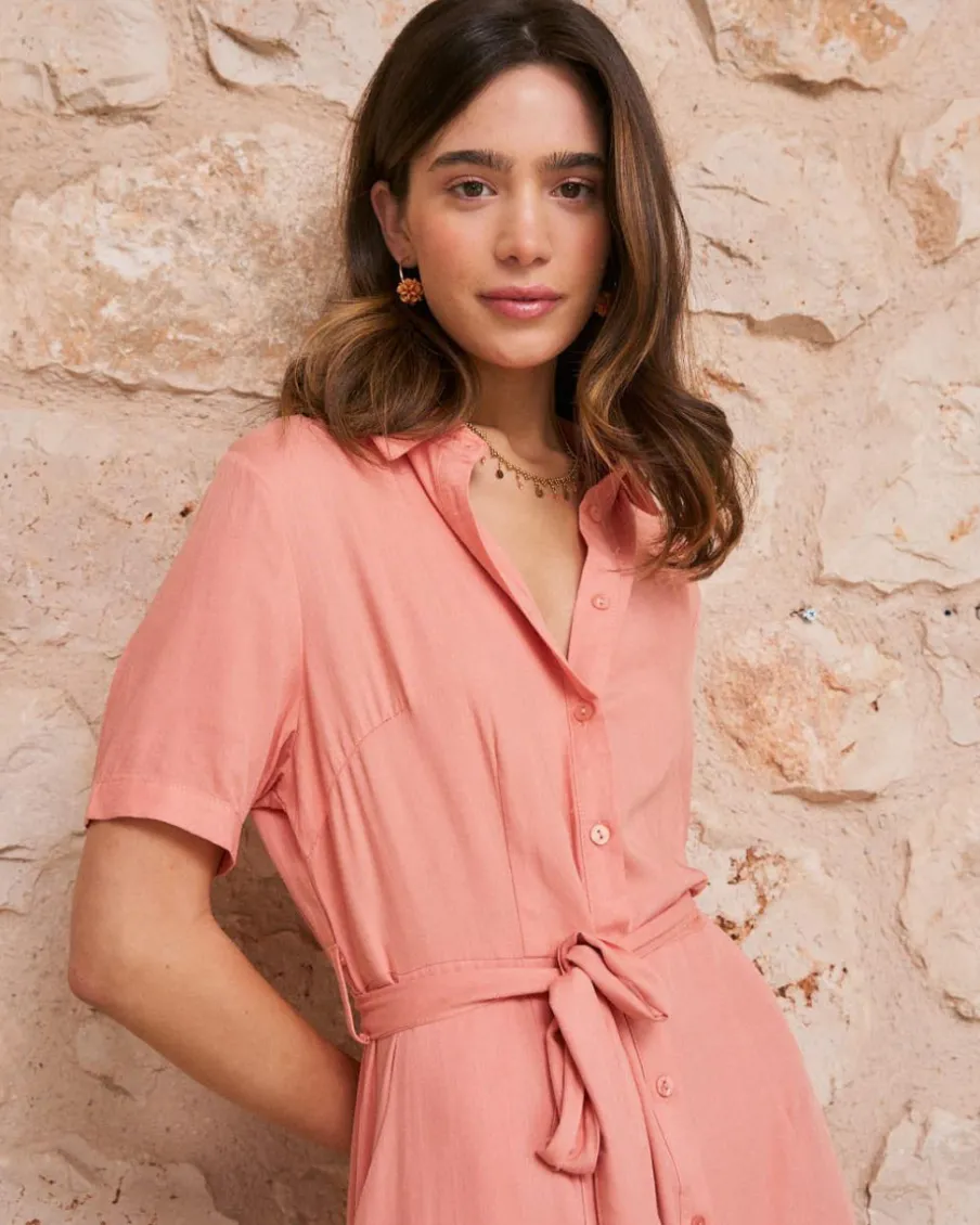 Maternité|Robes Et Combinaisons-Polin et moi Robe chemise corail