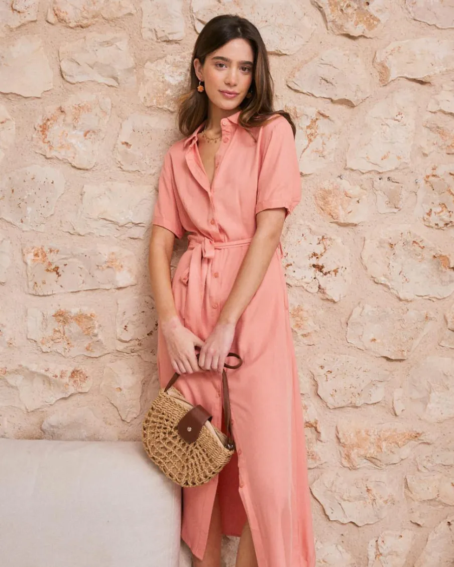 Maternité|Robes Et Combinaisons-Polin et moi Robe chemise corail