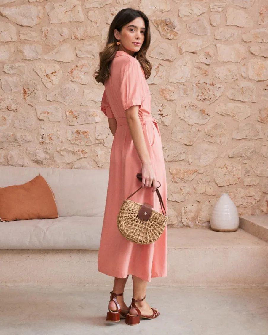 Maternité|Robes Et Combinaisons-Polin et moi Robe chemise corail