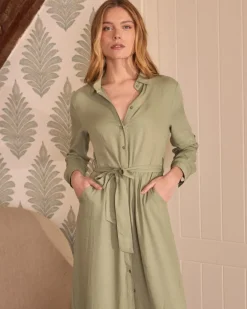 Maternité|Robes Et Combinaisons-Polin et moi Robe chemise Devon Eucalyptus