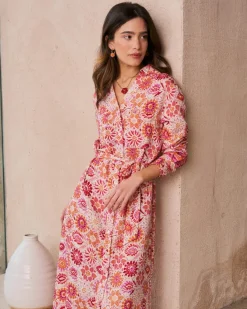Maternité|Robes Et Combinaisons-Polin et moi Robe chemise Idette corail