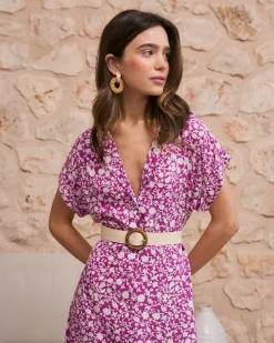 Maternité|Robes Et Combinaisons-Polin et moi Robe chemise Romelia bougainvillée