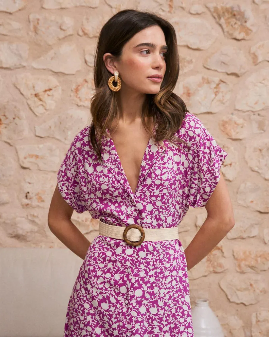 Maternité|Robes Et Combinaisons-Polin et moi Robe chemise Romelia bougainvillée