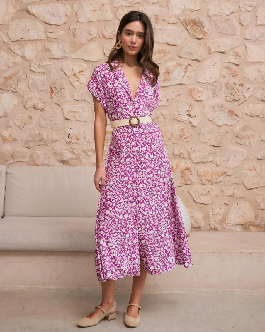 Maternité|Robes Et Combinaisons-Polin et moi Robe chemise Romelia bougainvillée