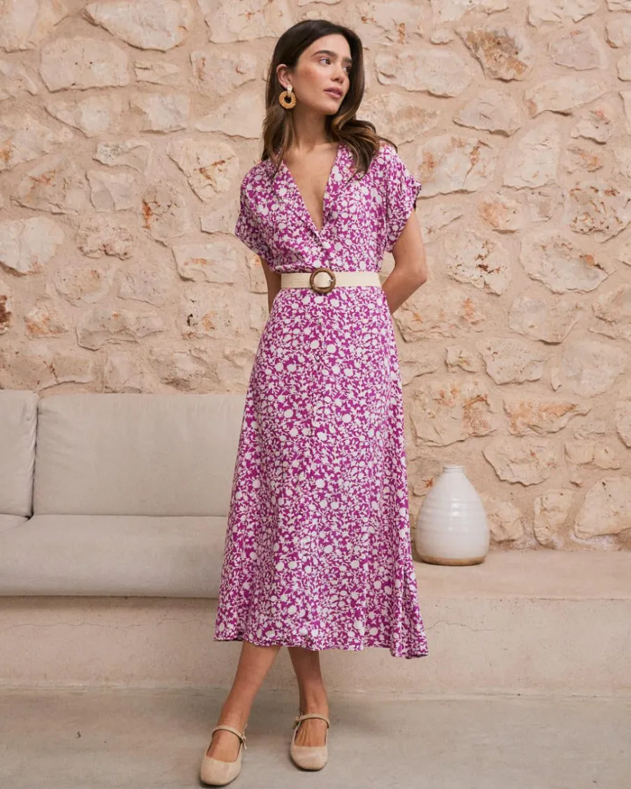 Maternité|Robes Et Combinaisons-Polin et moi Robe chemise Romelia bougainvillée