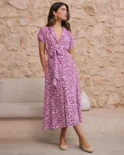 Maternité|Robes Et Combinaisons-Polin et moi Robe chemise Romelia bougainvillée
