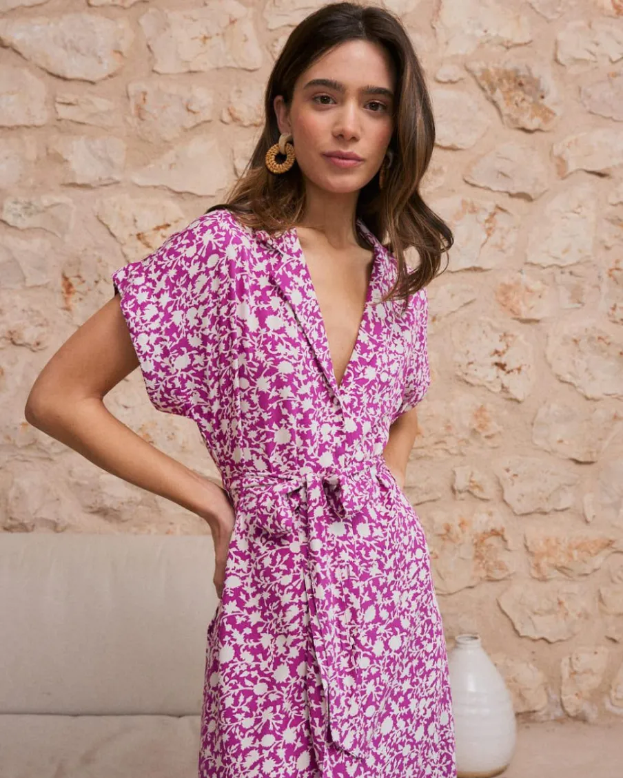 Maternité|Robes Et Combinaisons-Polin et moi Robe chemise Romelia bougainvillée