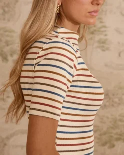 Maternité|Point-Polin et moi Robe en maille rayée Mirena Cru