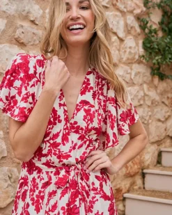 Robes Et Combinaisons-Polin et moi Robe longue Rosalía Framboise