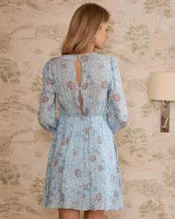 Robes Et Combinaisons-Polin et moi Robe midi Felicia fleurs denim