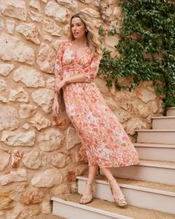 Maternité|Robes Et Combinaisons-Polin et moi Robe Uliana imprimer Pêche