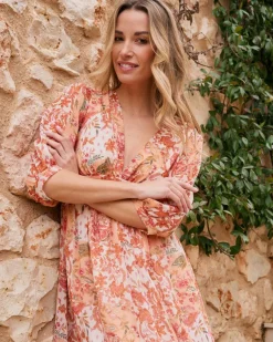 Maternité|Robes Et Combinaisons-Polin et moi Robe Uliana imprimer Pêche