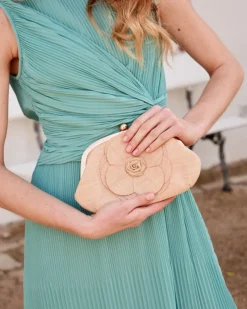 Sacs-Polin et moi Sac à fleurs en raphia BEIGE