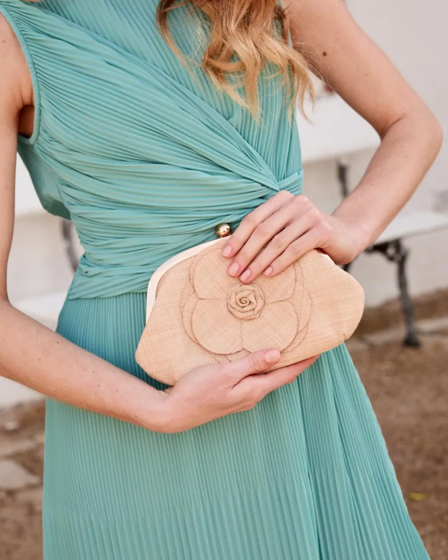 Sacs-Polin et moi Sac à fleurs en raphia BEIGE