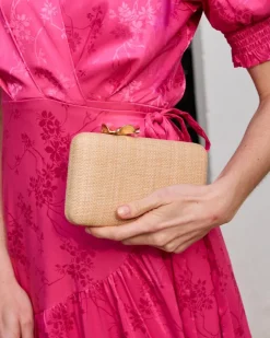 Sacs-Polin et moi Sac en raphia fleur dorée BEIGE